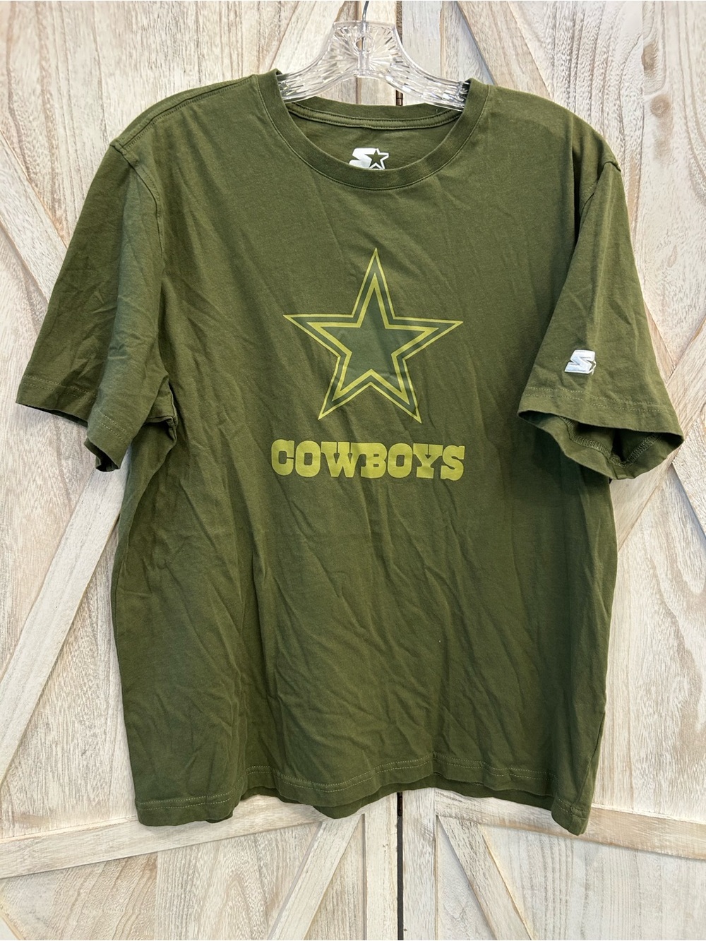 Dallas Cowboys Starter NFL Football Olive Men’s Large Graphic Short Sleeve Short